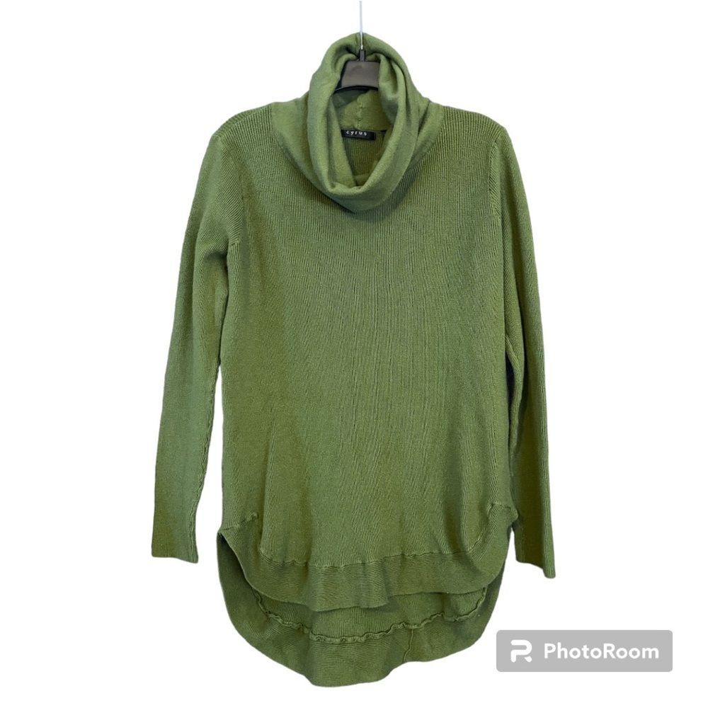 Cyrus Green Long Sleeve Ribbed Turtleneck Tunic Top Size Medium